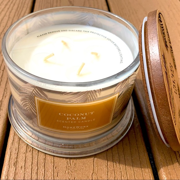 🆕HARRY SLATKIN HOMEWORX “COCONUT PALM” 18oz CANDLE 4-WICK NWT!!! - Picture 2 of 5